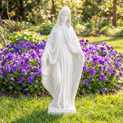 Lucktree Virgin Mary Garden Statue 31.5"| Blessed Mother Outdoor Religious Statue