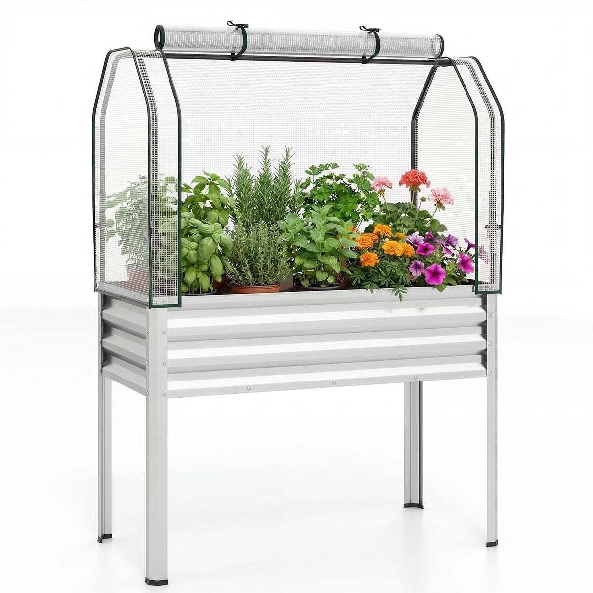 Lucktree Raised Garden Bed with Legs & Greenhouse Cover (1/2)