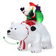 Lucktree Inflatable Christmas Santa Clause Riding The Polar Bear with Shaking Head