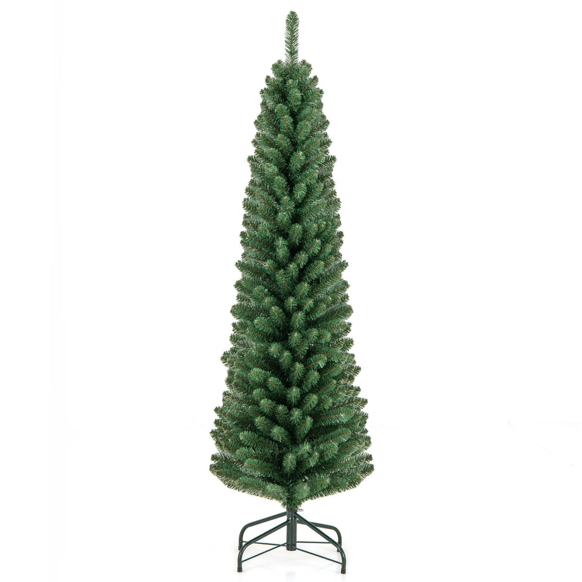 Lucktree 5ft / 6ft / 7ft / 8ft Artificial Skinny Xmas Tree with Quick Shape Technology