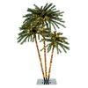 Lucktree Pre-Lit Artificial Christmas Tree, 4/5/6 FT Triple Coconut Plam Trees with Metal Base
