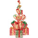 Lucktree 15 Pieces Stackable Pre-lit Lighted Boxes Tower w/ 450 Warm White Lights