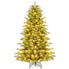 Lucktree Pre-Lit Artificial Christmas Tree with PVC & Soft TPE Branch Tips & Foldable Metal Stand