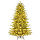 Lucktree Pre-Lit Artificial Christmas Tree with PVC & Soft TPE Branch Tips & Foldable Metal Stand