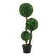 Lucktree 3ft Artificial Boxwood Topiary Ball Tree, Faux Potted Plants with Solid Wood Trunks