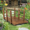 Lucktree 5 ft Garden Bridge - Stained Wood Arc Footbridge Walkway