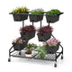 Lucktree Rolling Raised Garden Bed w/ 7 Planter Boxes, Storage Baskets, Drainage Holes