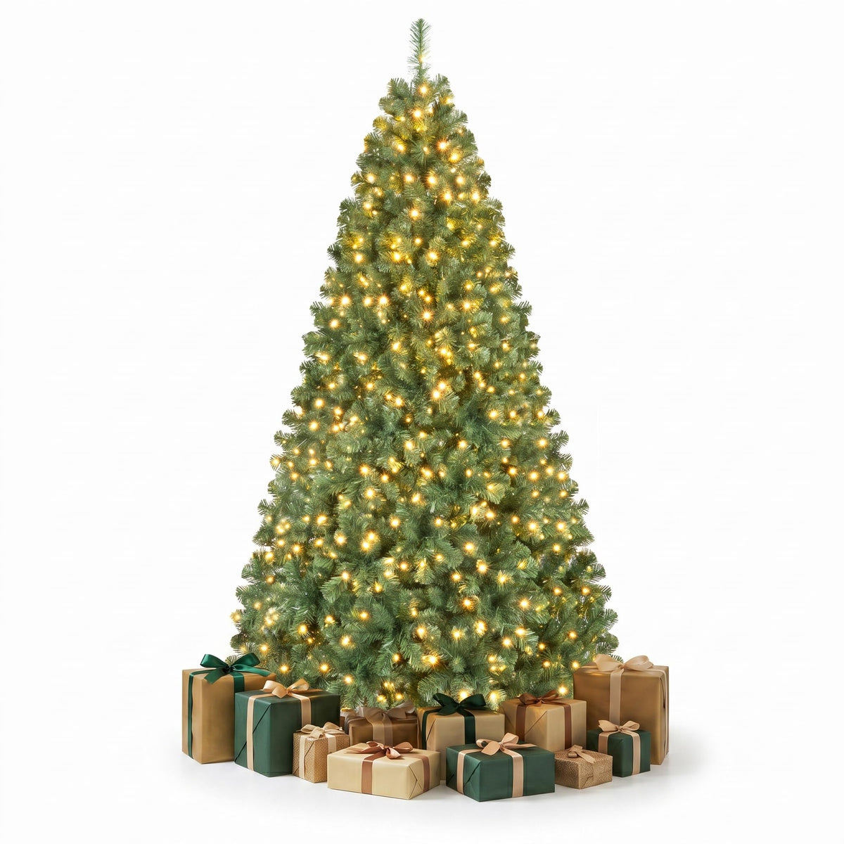 7 FT Pre-Lit Artificial Christmas Tree, 1188 Hinged Branch Tips