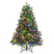 Lucktree Pre-Lit Artificial Christmas Tree, Hinged Xmas Tree with Warm-White & Multi-Color LED Lights