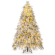 Lucktree 7ft Pre-Lit Snow Flocked Christmas Tree, Artificial Hinged Full Xmas Tree with 743 PVC & Pine Needles