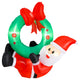 Lucktree Christmas Inflatables, 4FT Blow up Santa Claus w/LED Lights & Christmas Wreath