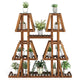 Lucktree Wood Plant Stand, 5-Tier 10 Potted Trapezoid Plant Holder Rack for Multiple Plants