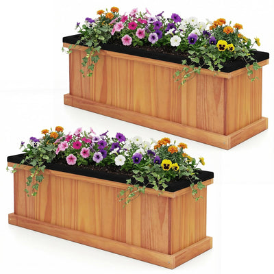 Lucktree Outdoor Raised Garden Bed 28” x 10” x 10” Pine Wood Planter Box