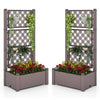 Lucktree Raised Garden Bed with Trellis 59”, Self-Watering Planter Box with Water Level Indicator & Removable Space Dividers