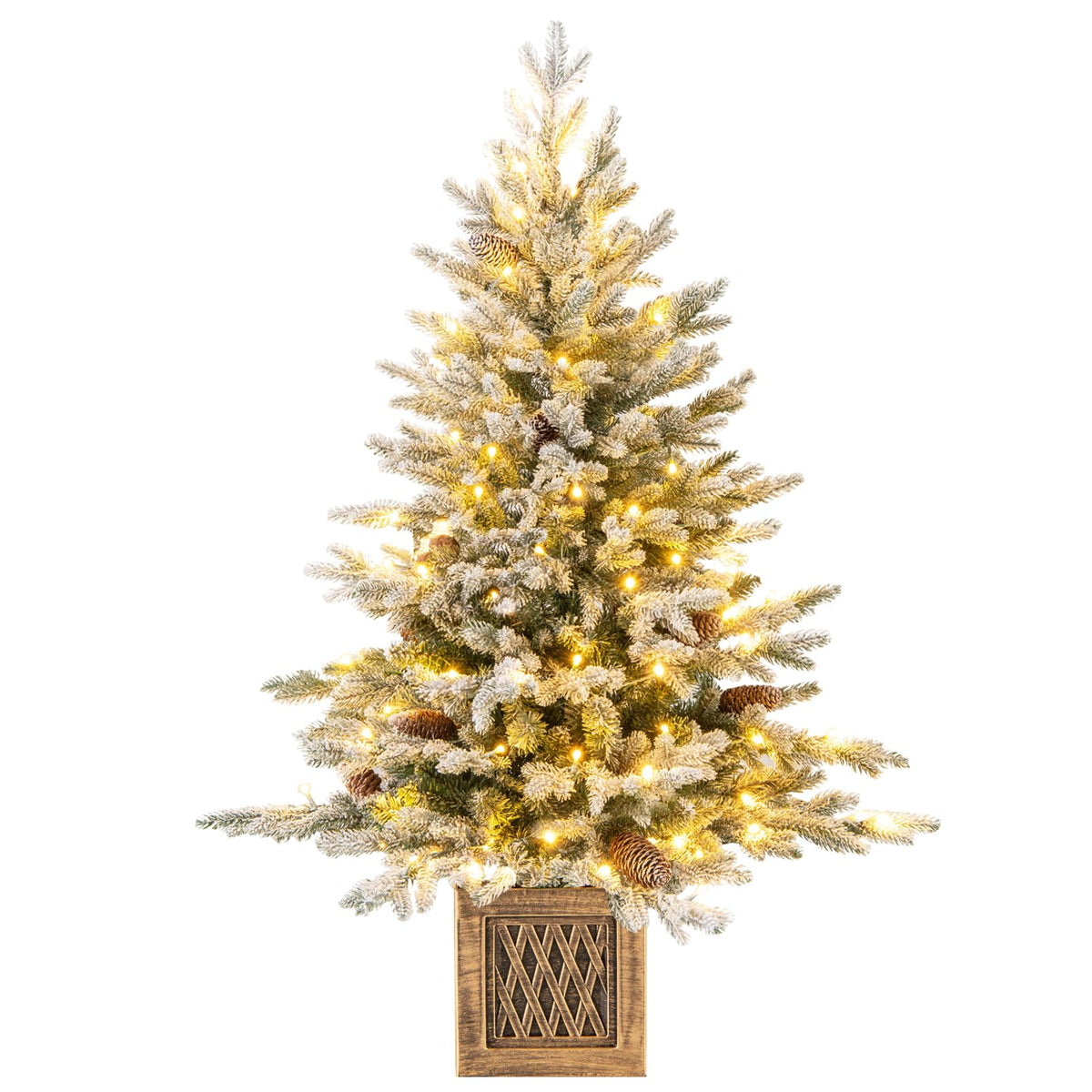 Lucktree 4 FT Pre-lit Entrance Christmas Tree with 231 Branch Tips and 100 LED Lights