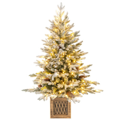 Lucktree 4 FT Pre-lit Entrance Christmas Tree with 231 Branch Tips and 100 LED Lights