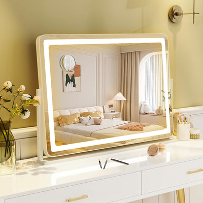 Lucktree 32" x 22" Large Makeup Mirror with 10X Magnify Mirror
