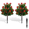 Lucktree 31 Inches Artificial Camellia Tree Set 2 Pack Fake Flower Trees