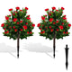Lucktree 31 Inches Artificial Camellia Tree Set 2 Pack Fake Flower Trees