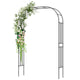 Lucktree Garden Arch Trellis, 60''W x 95''H Metal Arbor with Corrugated PE-Coated Steel Tubes for Climbing Plants Roses Ivy