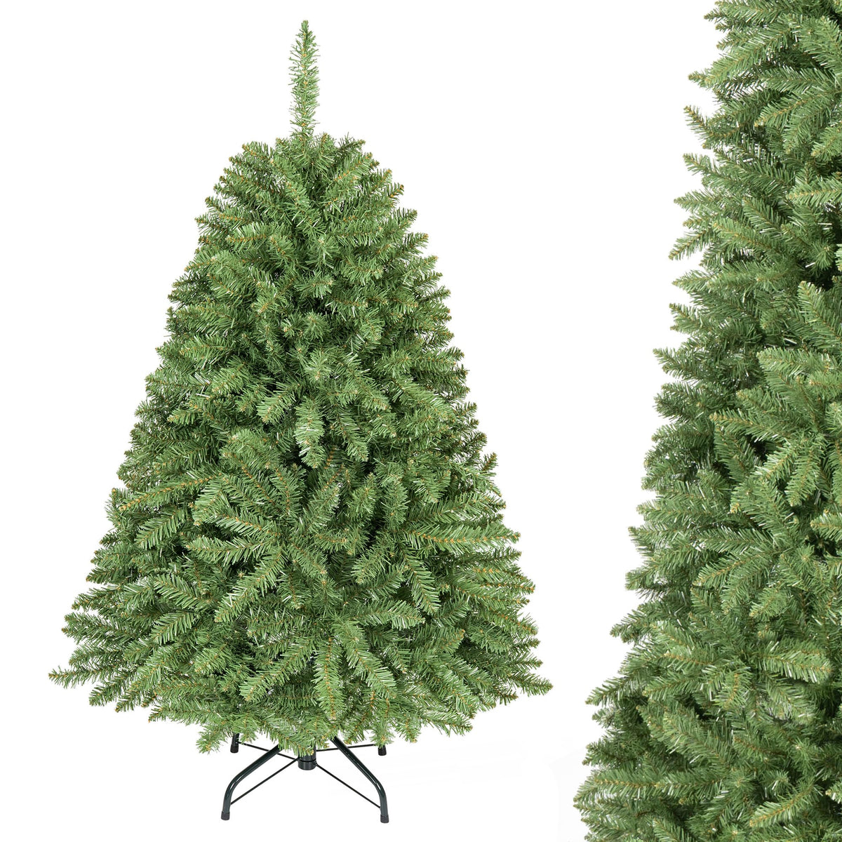 10/7.5/6.5/6/9/4.5/4 FT Artificial Christmas Tree w/ Easy-Setup Hinges, Unlit