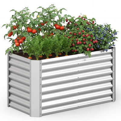 Lucktree 4 x 2 x 2 FT Galvanized Raised Garden Bed (1/2)
