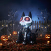 Lucktree 4 FT Day of the Dead Inflatable Skull Black Cat with LED Lights