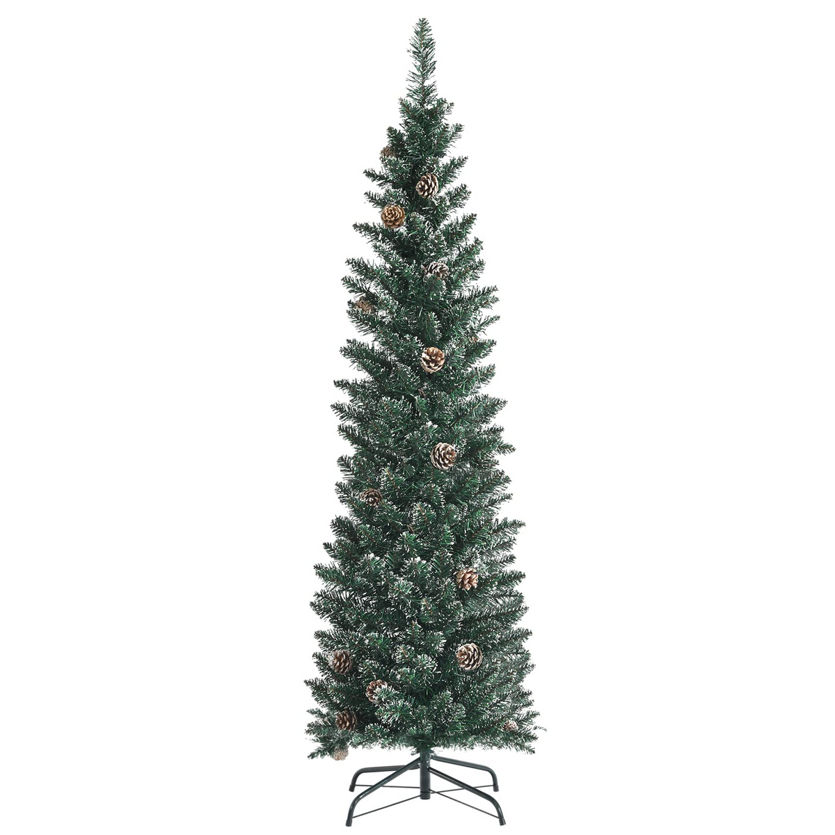 Lucktree Artificial Pencil Christmas Tree, Snow Flocked Slim Xmas Tree - LucktreeUS