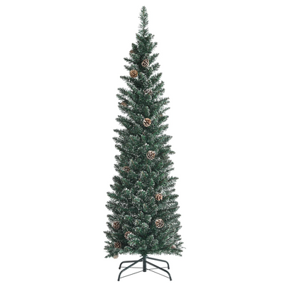 Lucktree Artificial Pencil Christmas Tree, Snow Flocked Slim Xmas Tree - LucktreeUS