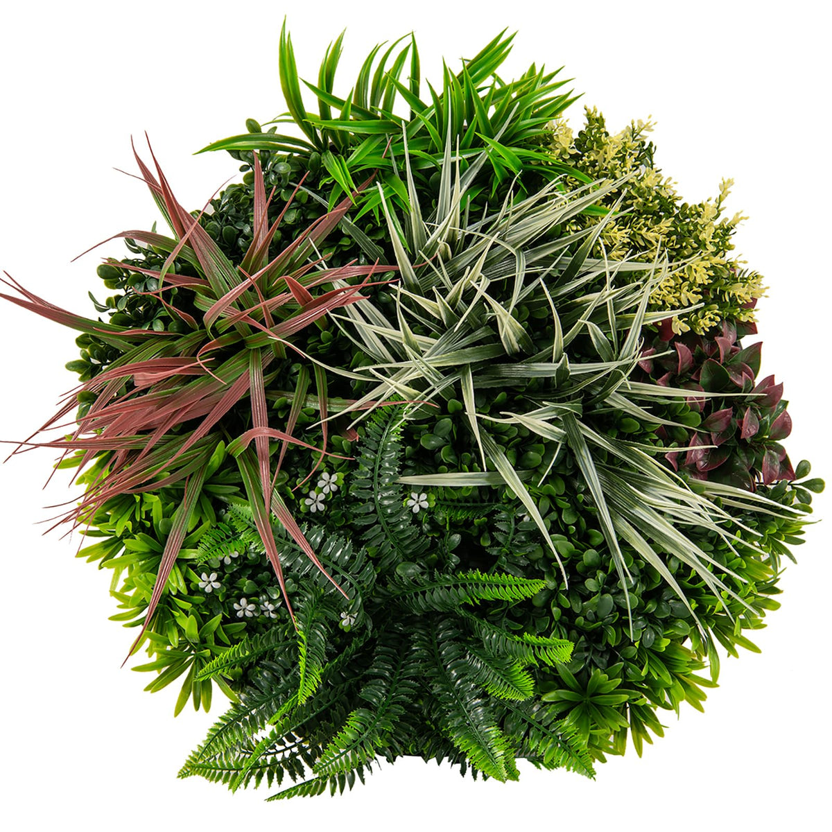 Lucktree 2 Pack Hanging Artificial Plants Panels, 20" Round Framed 3D Greenery Wall Art Decor