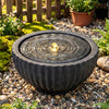 Lucktree 17.5"/18" Round Outdoor Water Fountain with 6 LED Lights