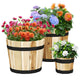 Lucktree Outdoor Acacia Wood Raised Garden Bed for Flower Vegetable Fruit