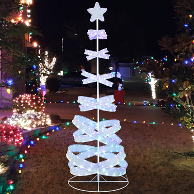 Lucktree 7 FT Lighted Spiral Christmas Tree