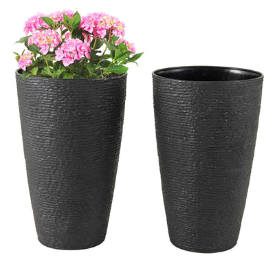Lucktree 21” Tall Round Tapered All Weather Flower Pots Set of 2