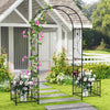Lucktree Garden Arch Trellis with Planters, 86'' Metal Arbor Pergola for Climbing Plants Rose Clematis Vines