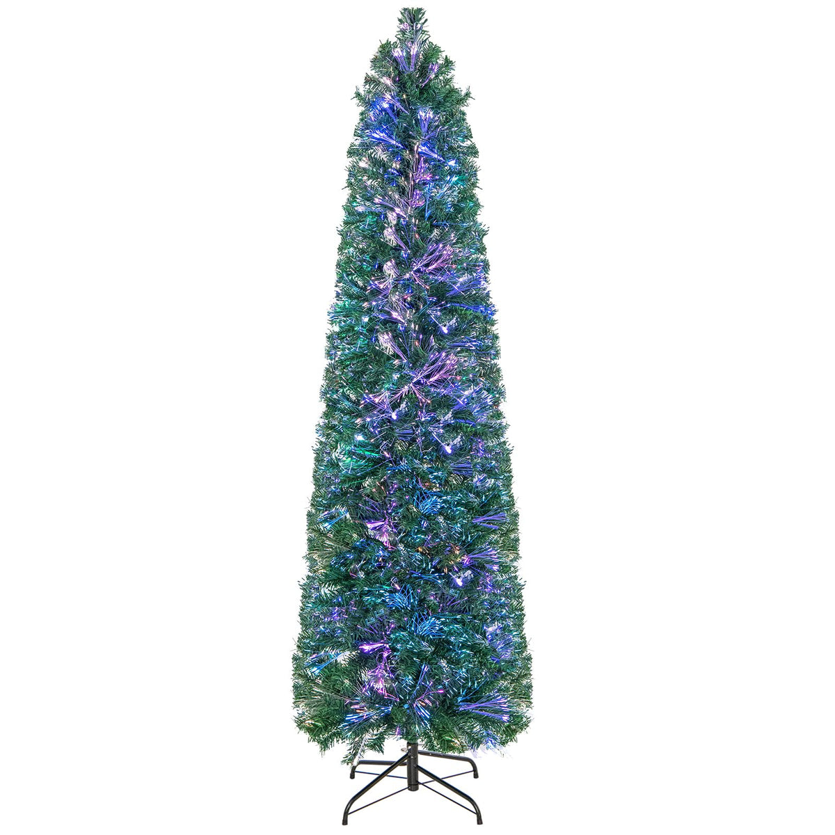 Lucktree 6ft / 7ft / 8ft Fiber Optic Pencil Christmas Tree Xmas Full Tree for Home Office Holiday Decor