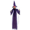 Lucktree 6FT Halloween Animatronic Witch, Hanging Halloween Decoration with Pre-Recorded Phrases