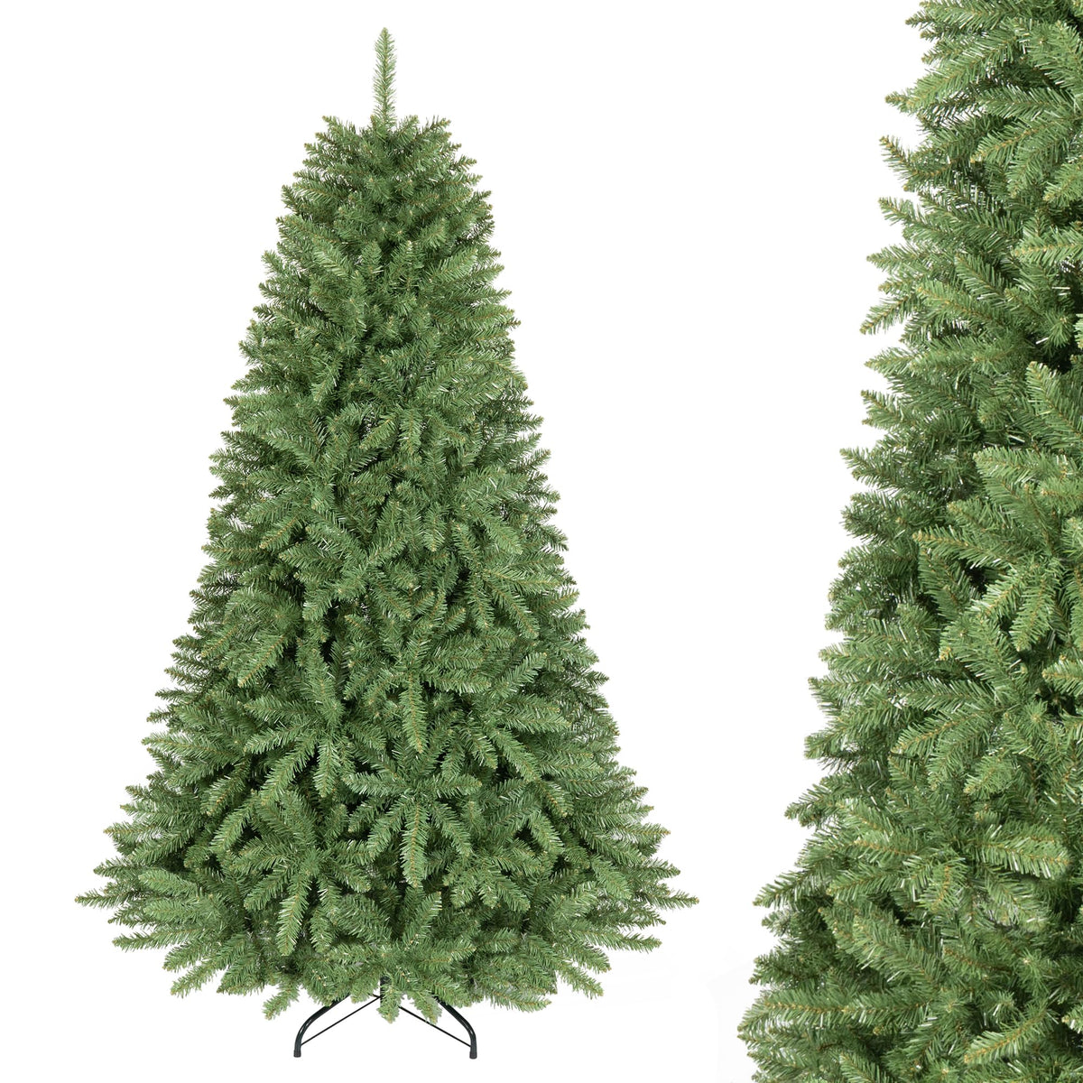 10/7.5/6.5/6/9/4.5/4 FT Artificial Christmas Tree w/ Easy-Setup Hinges, Unlit