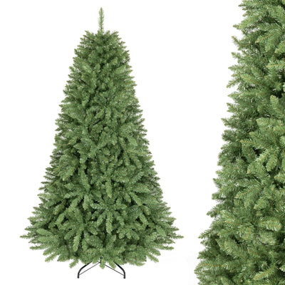 10/7.5/6.5/6/9/4.5/4 FT Artificial Christmas Tree w/ Easy-Setup Hinges, Unlit