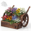 Lucktree Wooden Wagon Planter Box with Wheels