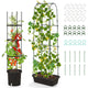 Lucktree Set of 2 Raised Garden Bed w/Trellis & Plant Cage, Planter Box w/ 71” Cucumber Trellis