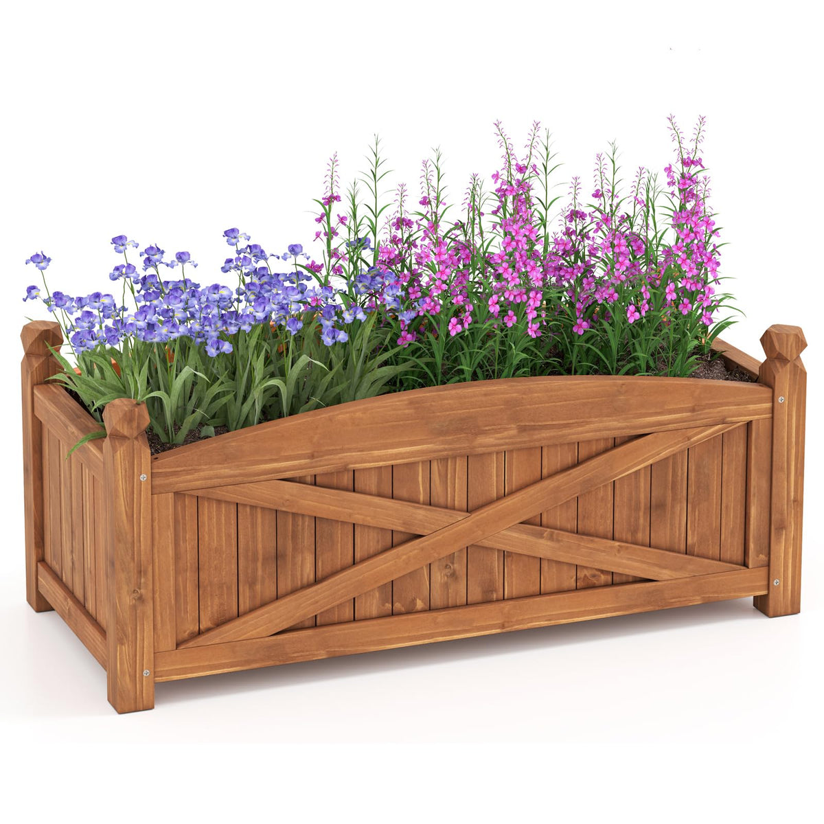 Lucktree Rectangular Garden Bed for Vegetables Flower Herb Fruit