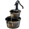 Lucktree 2-Tier Water Fountain Outdoor for Garden Patio Backyard, Plastic