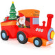 Lucktree 8.6 FT Lighted Christmas Inflatable Santa Claus on Train with Deer & Christmas Tree