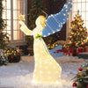 Lucktree 5 Ft Lighted Christmas Angel with Star Halo Spreading Wings
