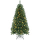 Lucktree 6ft Pre-Lit Christmas Tree, Artificial Hinged Xmas Tree with 200 Warm White LED Lights