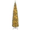 Lucktree 5ft Pre-Lit Pencil Christmas Tree, Artificial Slim Xmas Tree with 150 Warm-White LED Lights