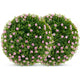 Lucktree 17.5 Inch Topiary Balls Artificial Outdoor Set of 2, Faux Greenery Balls with Pink Flowers