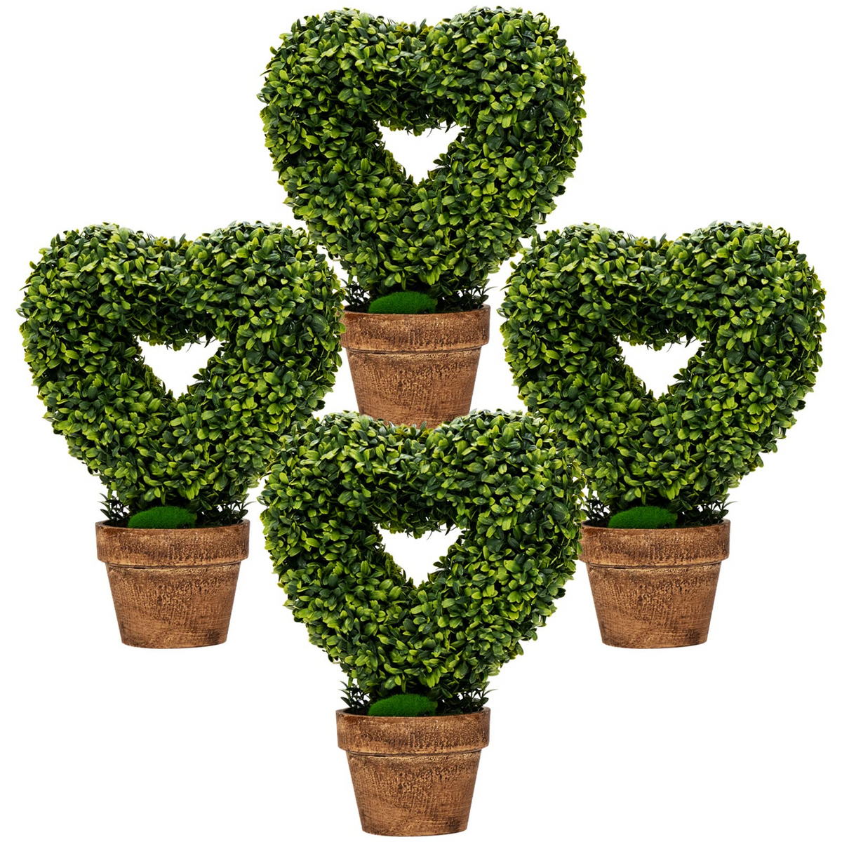 Lucktree 4 Pack Artificial Boxwood Topiary Trees - LucktreeUS