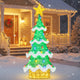Lucktree Lighted Christmas Tree Outdoor Indoor 3D Mesh Tree with 34 Colorful Strawberry Bulbs